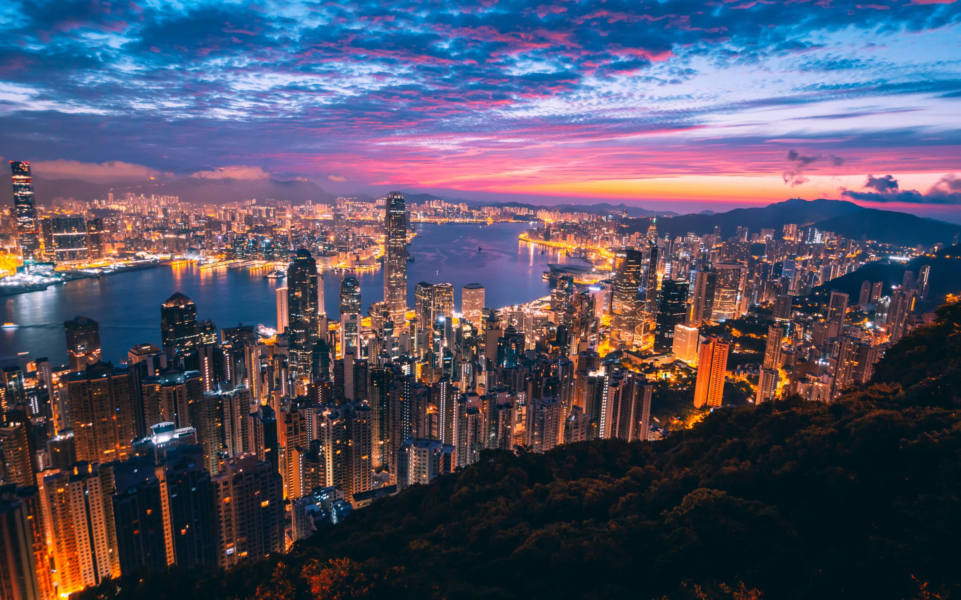 Beautiful scenic view of Hong Kong - popular tourist destination for visa travelers