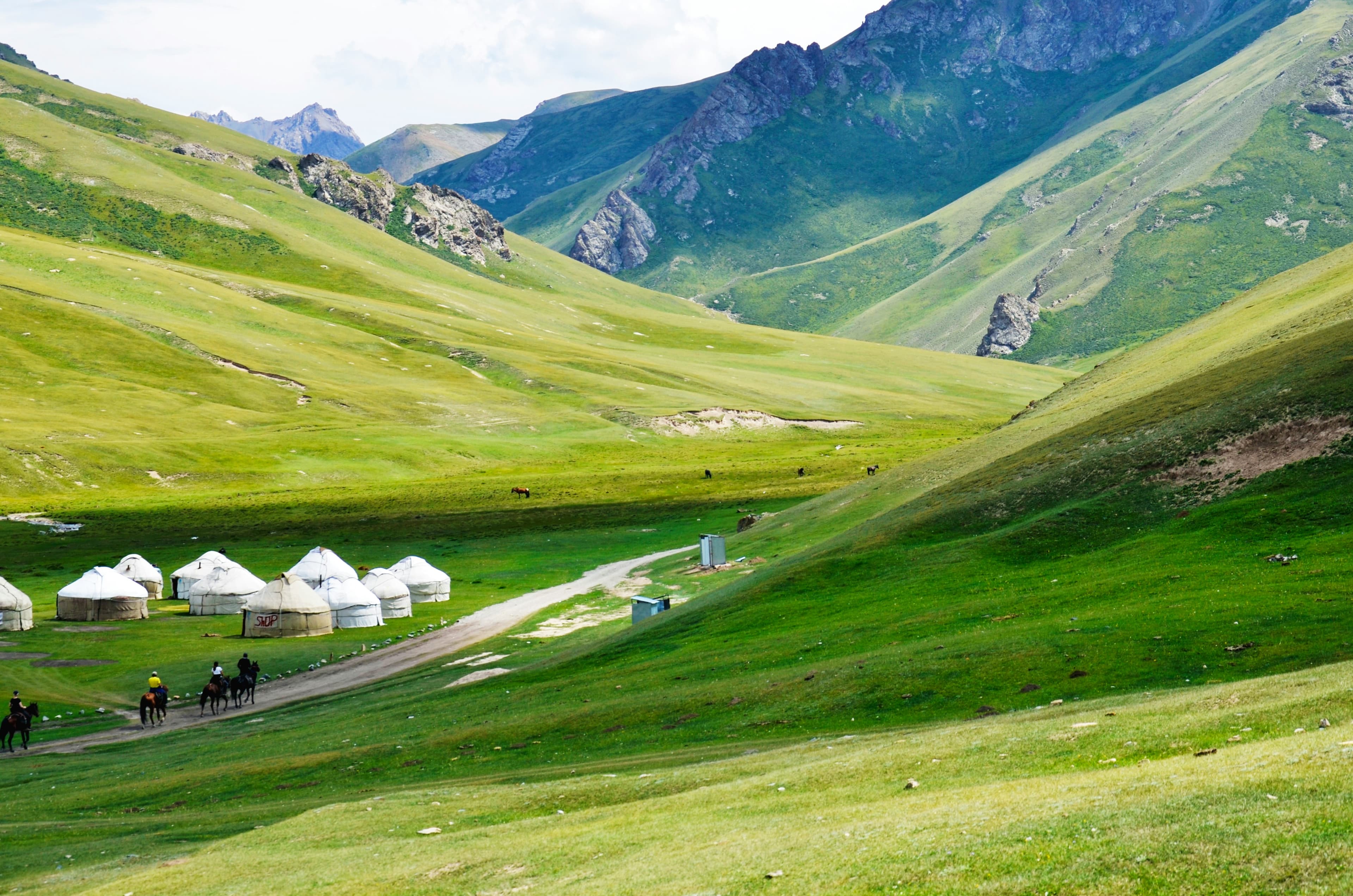 Beautiful scenic view of Kyrgyzstan - popular tourist destination for visa travelers